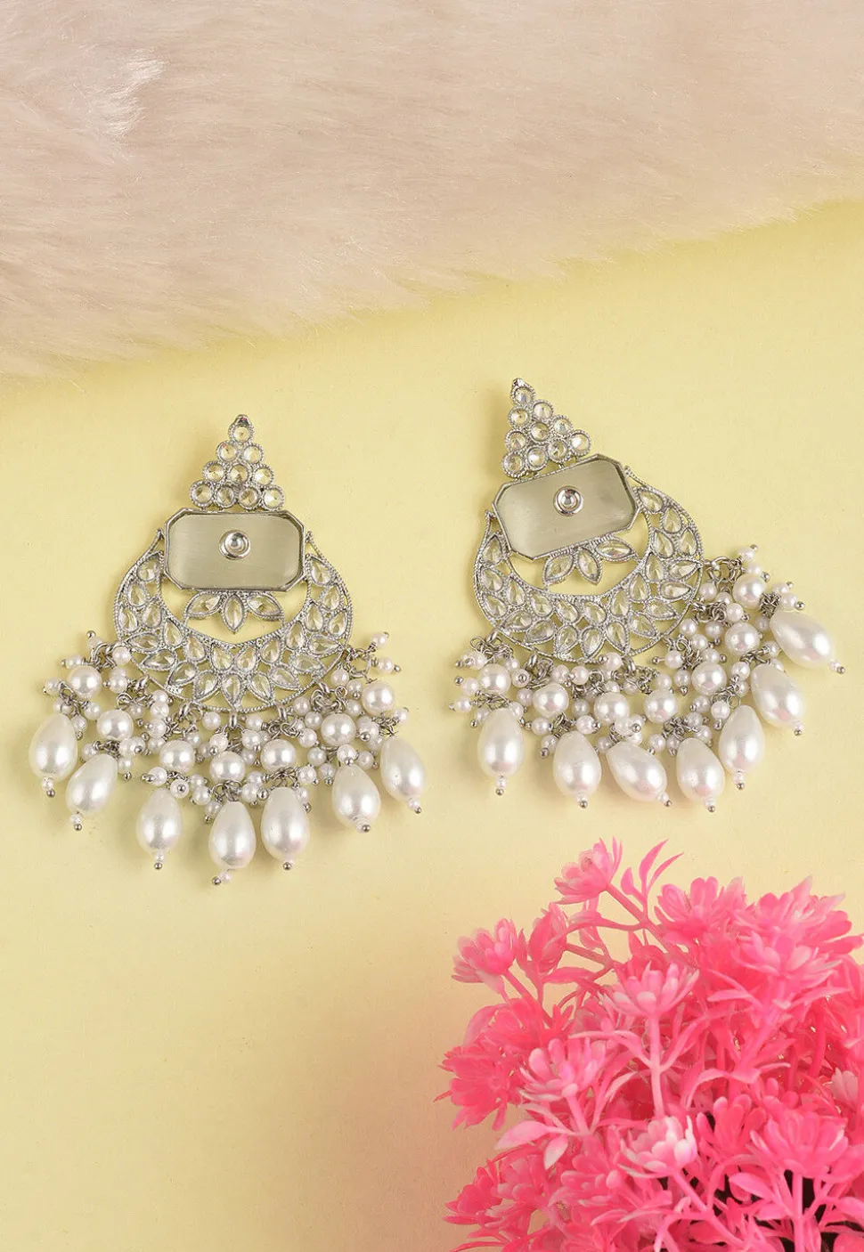 Stone Studded Chandbali Earrings