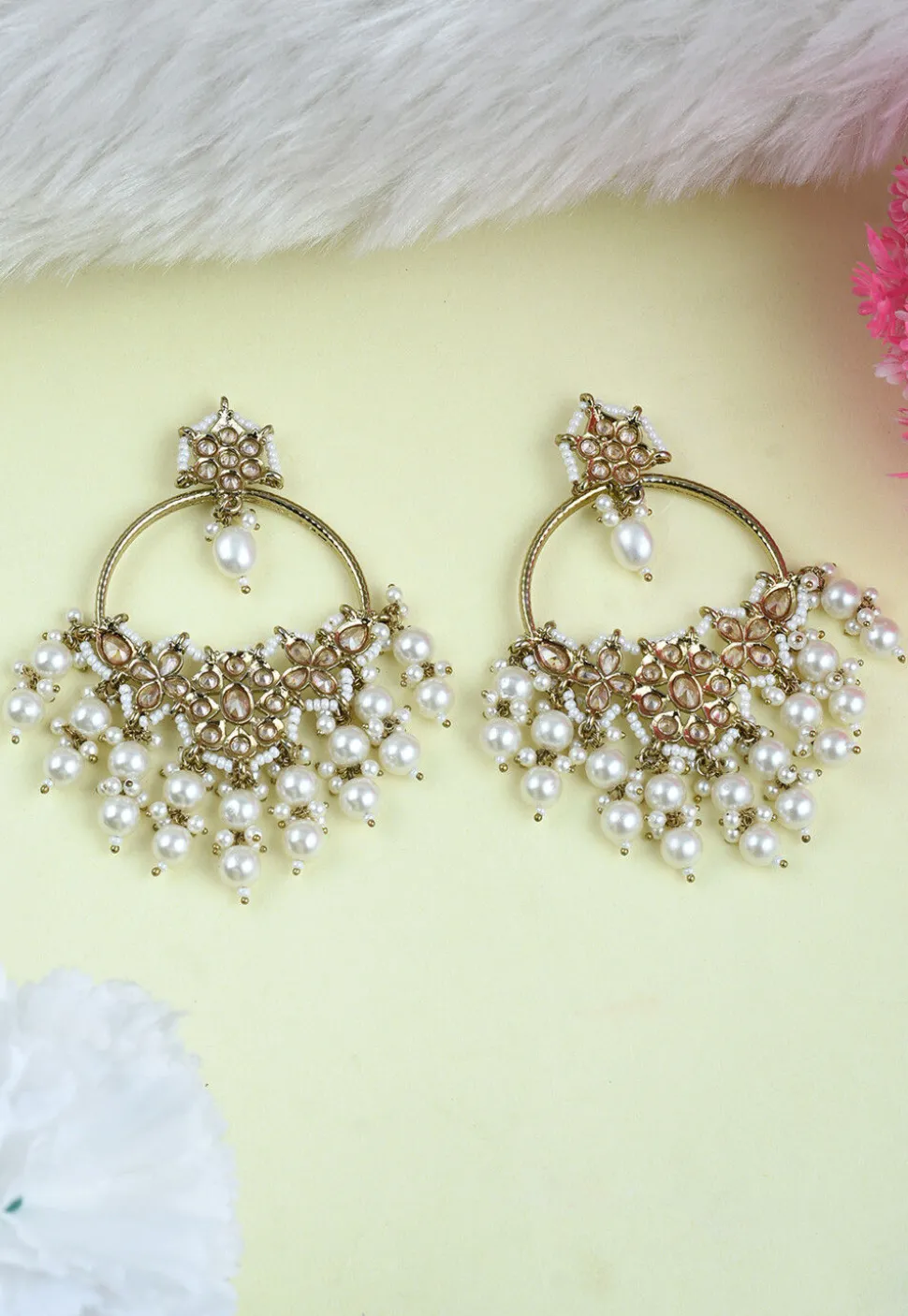 Stone Studded Chandbali Earrings