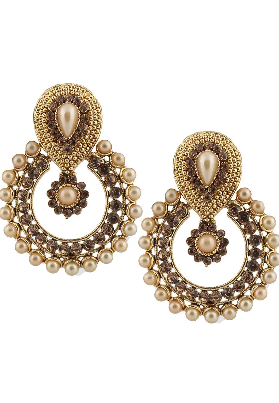 Stone Studded Chandbali Earrings