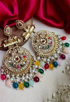 Stone Studded Chandbali Earrings