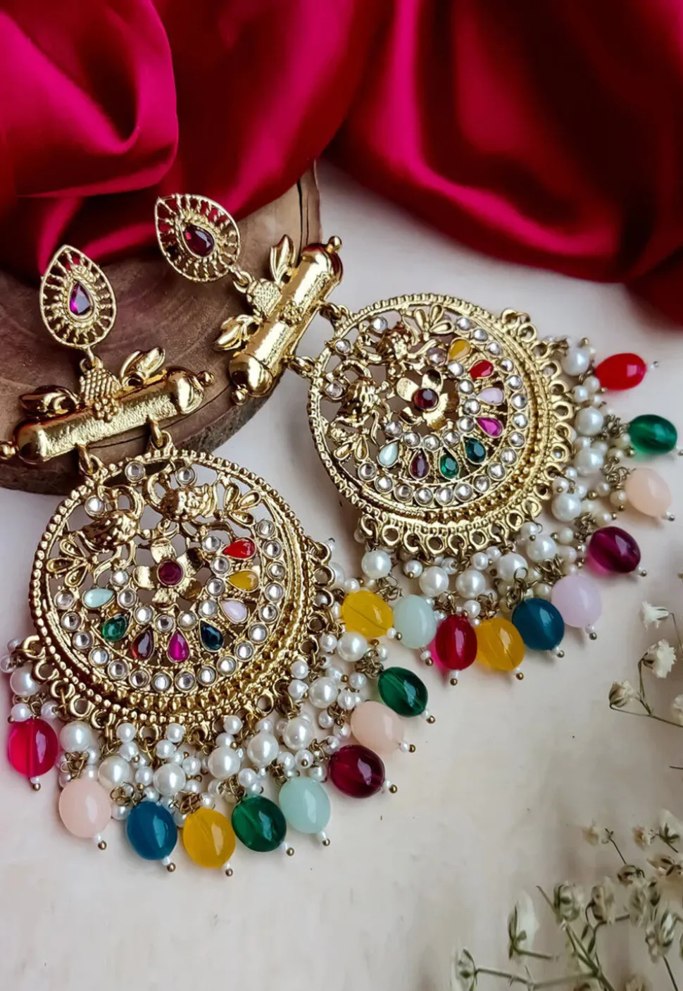 Stone Studded Chandbali Earrings
