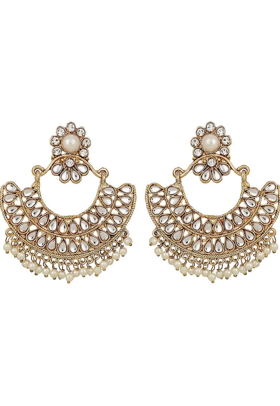 Stone Studded Chandbali Earrings