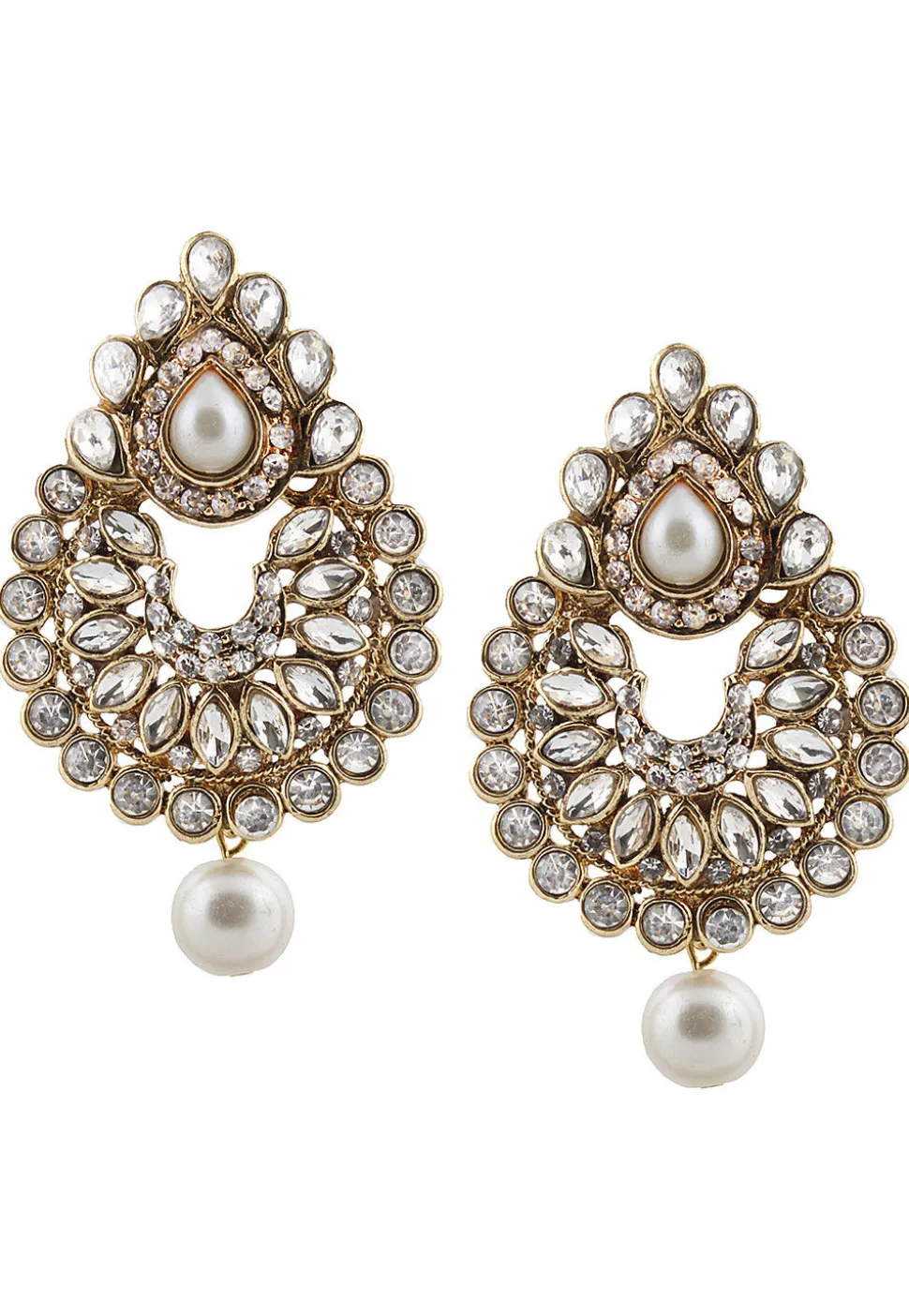 Stone Studded Chandbali Earrings