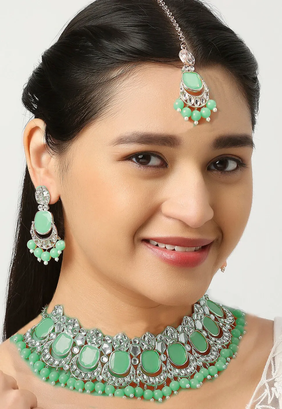 Stone Studded Choker Necklace Set