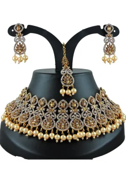 Stone Studded Choker Necklace Set