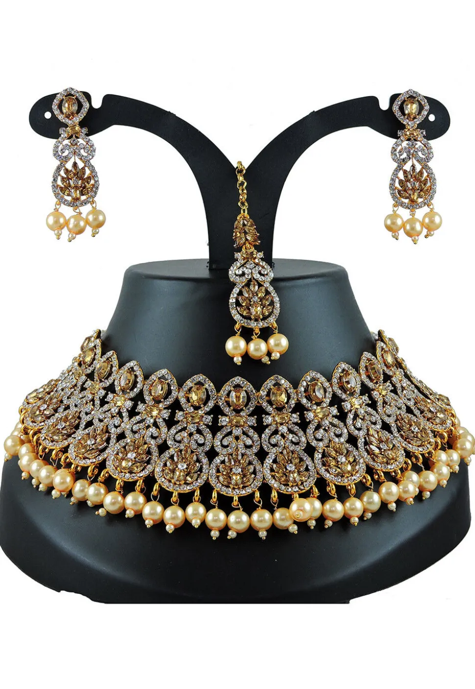 Stone Studded Choker Necklace Set