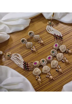 Stone Studded Choker Necklace Set