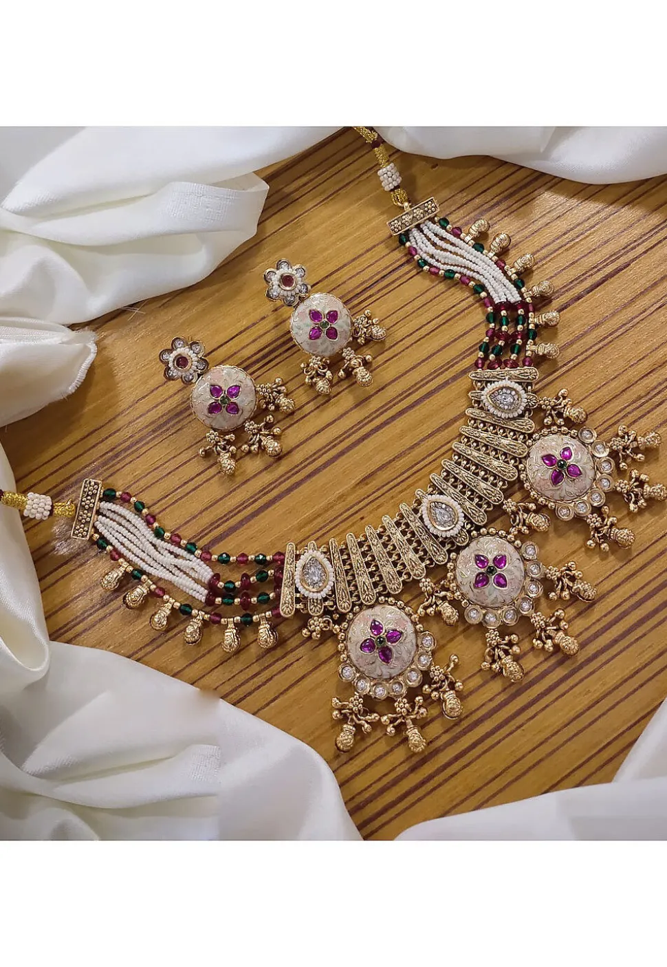 Stone Studded Choker Necklace Set
