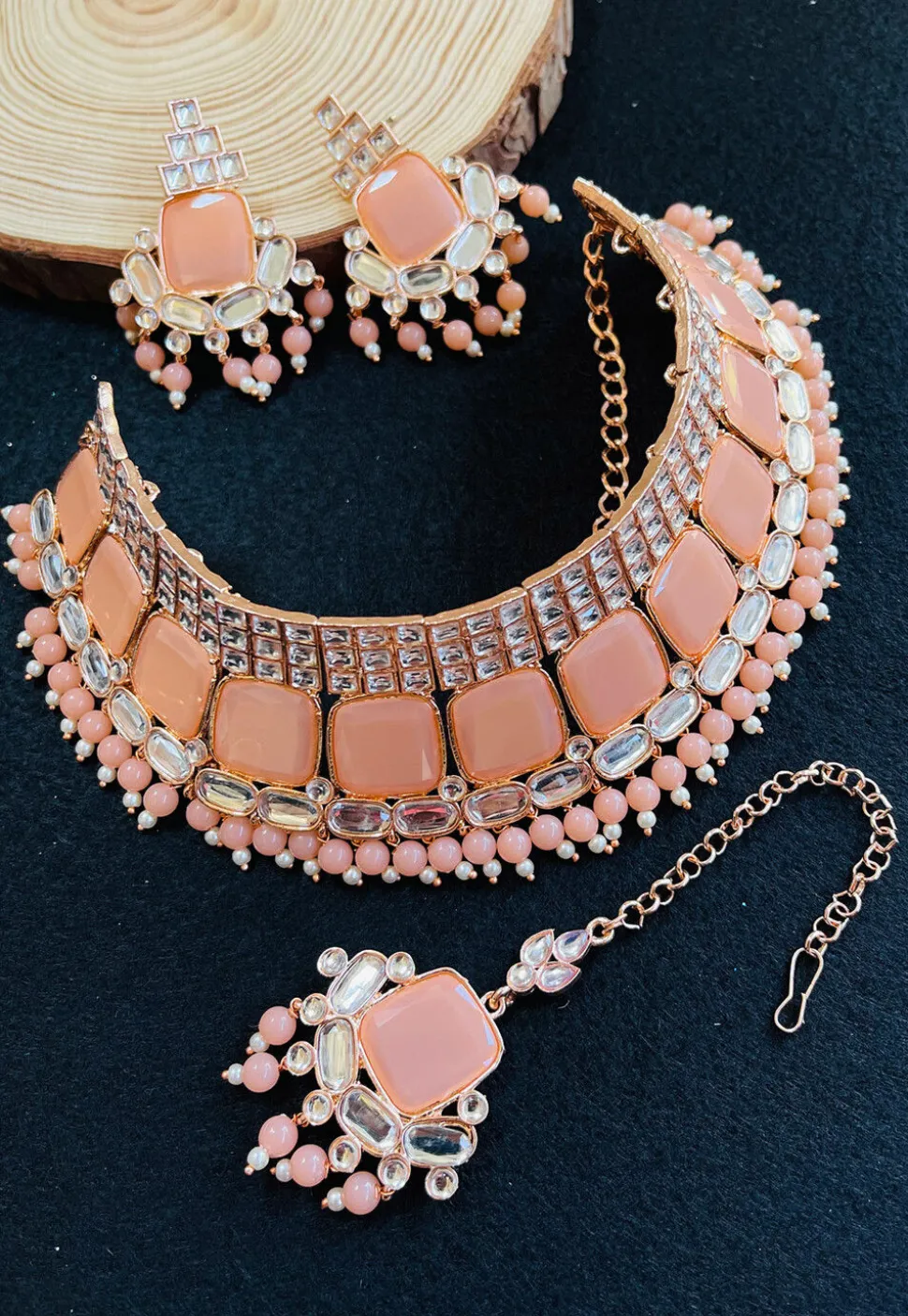Stone Studded Choker Necklace Set