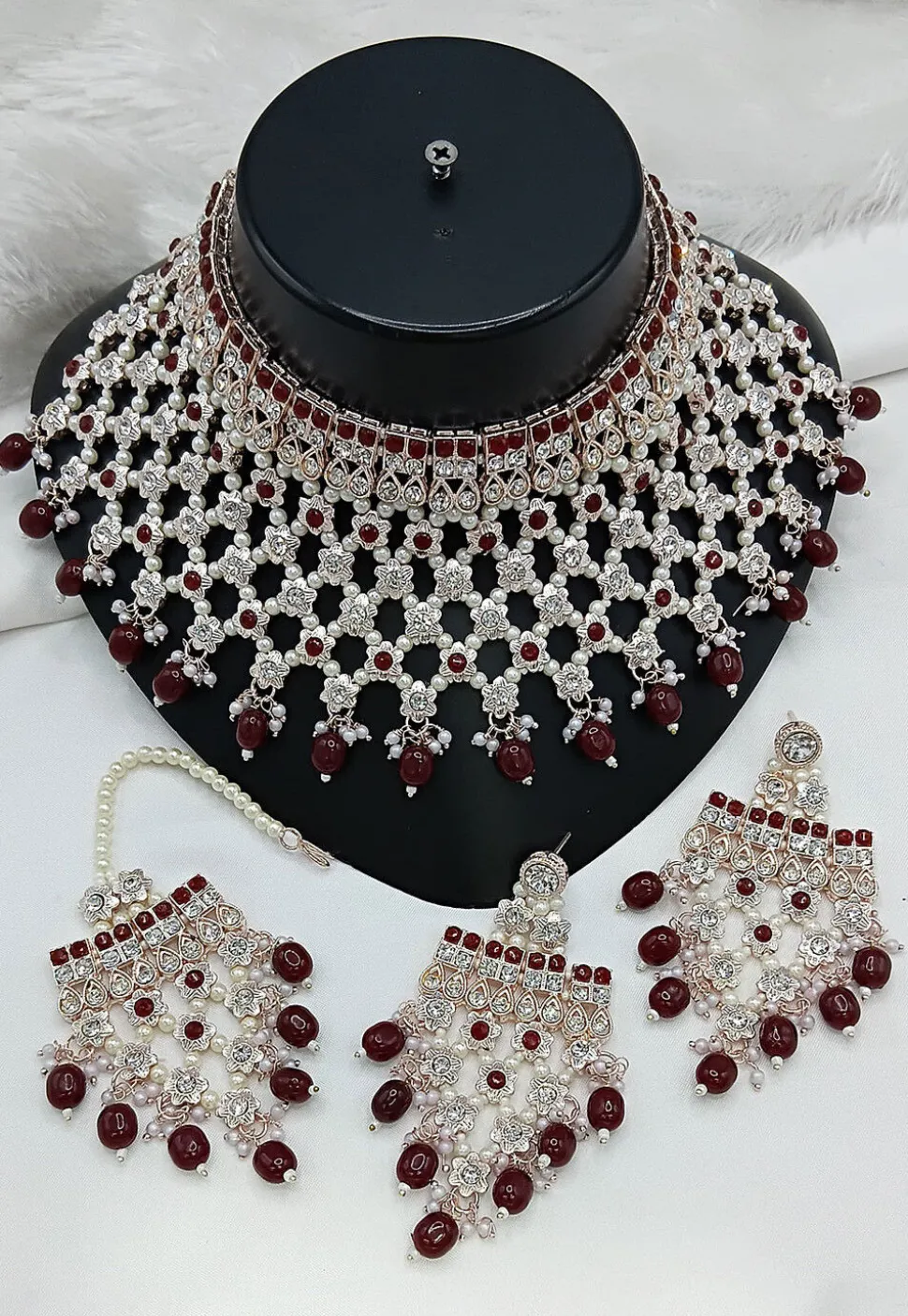 Stone Studded Choker Necklace Set