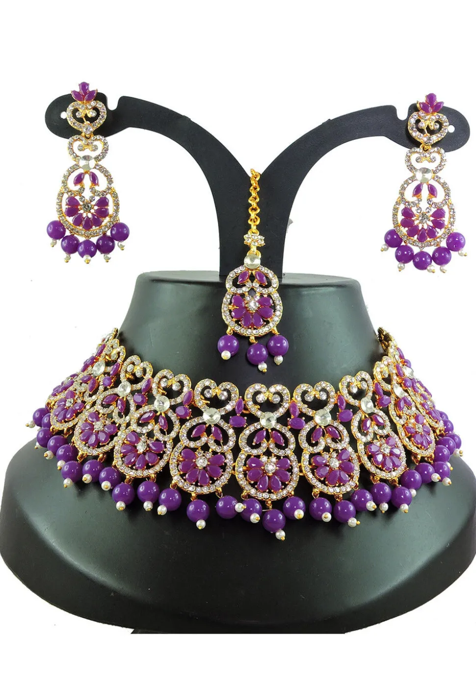 Stone Studded Choker Necklace Set