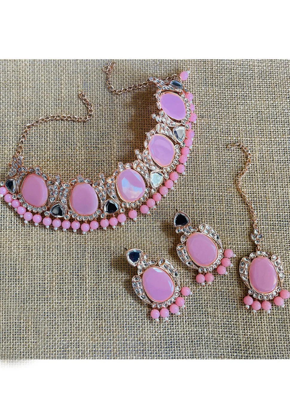 Stone Studded Choker Necklace Set