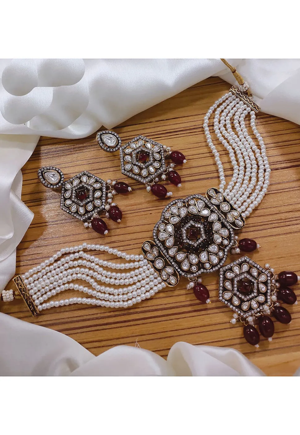 Stone Studded Choker Necklace Set