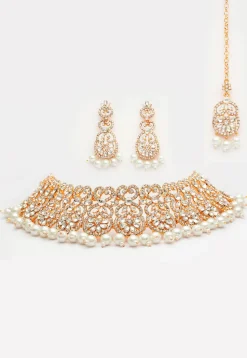 Stone Studded Choker Necklace Set