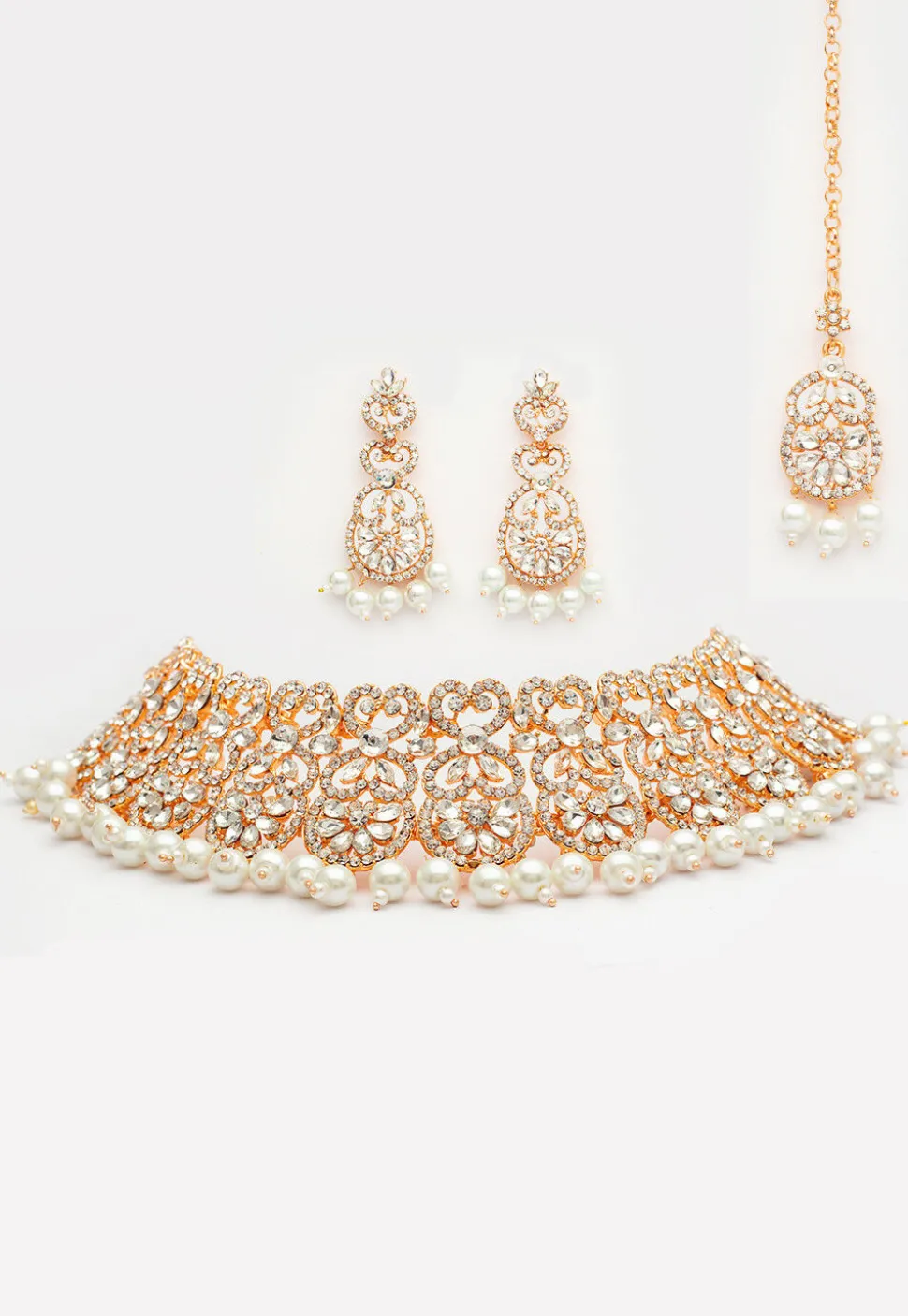 Stone Studded Choker Necklace Set