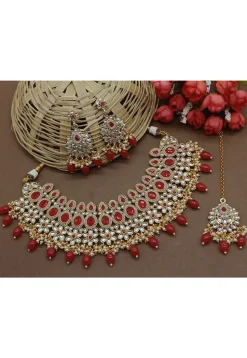 Stone Studded Choker Necklace Set