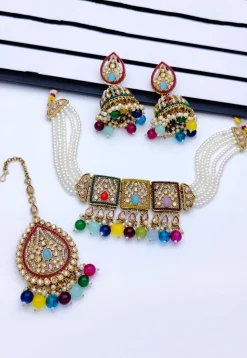Stone Studded Choker Necklace Set