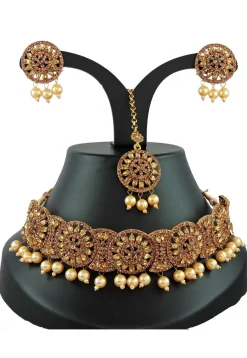 Stone Studded Choker Necklace Set