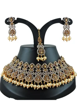 Stone Studded Choker Necklace Set