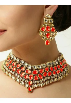 Stone Studded Choker Necklace Set