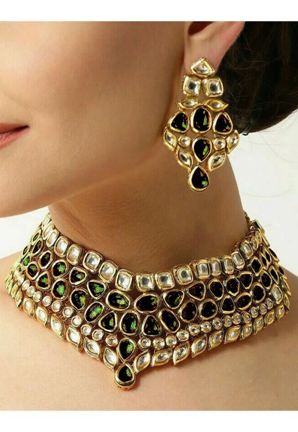 Stone Studded Choker Necklace Set
