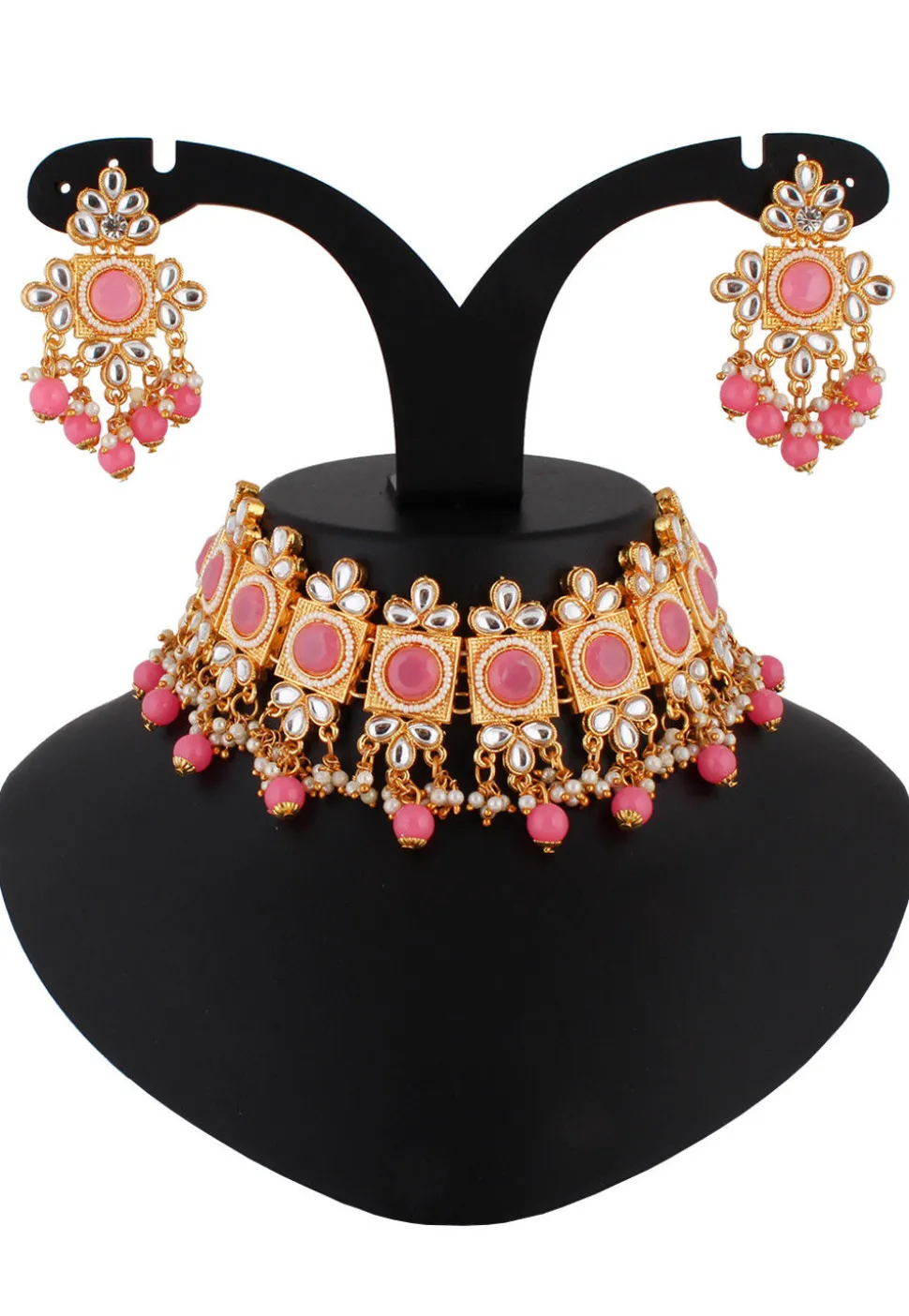 Stone Studded Choker Necklace Set