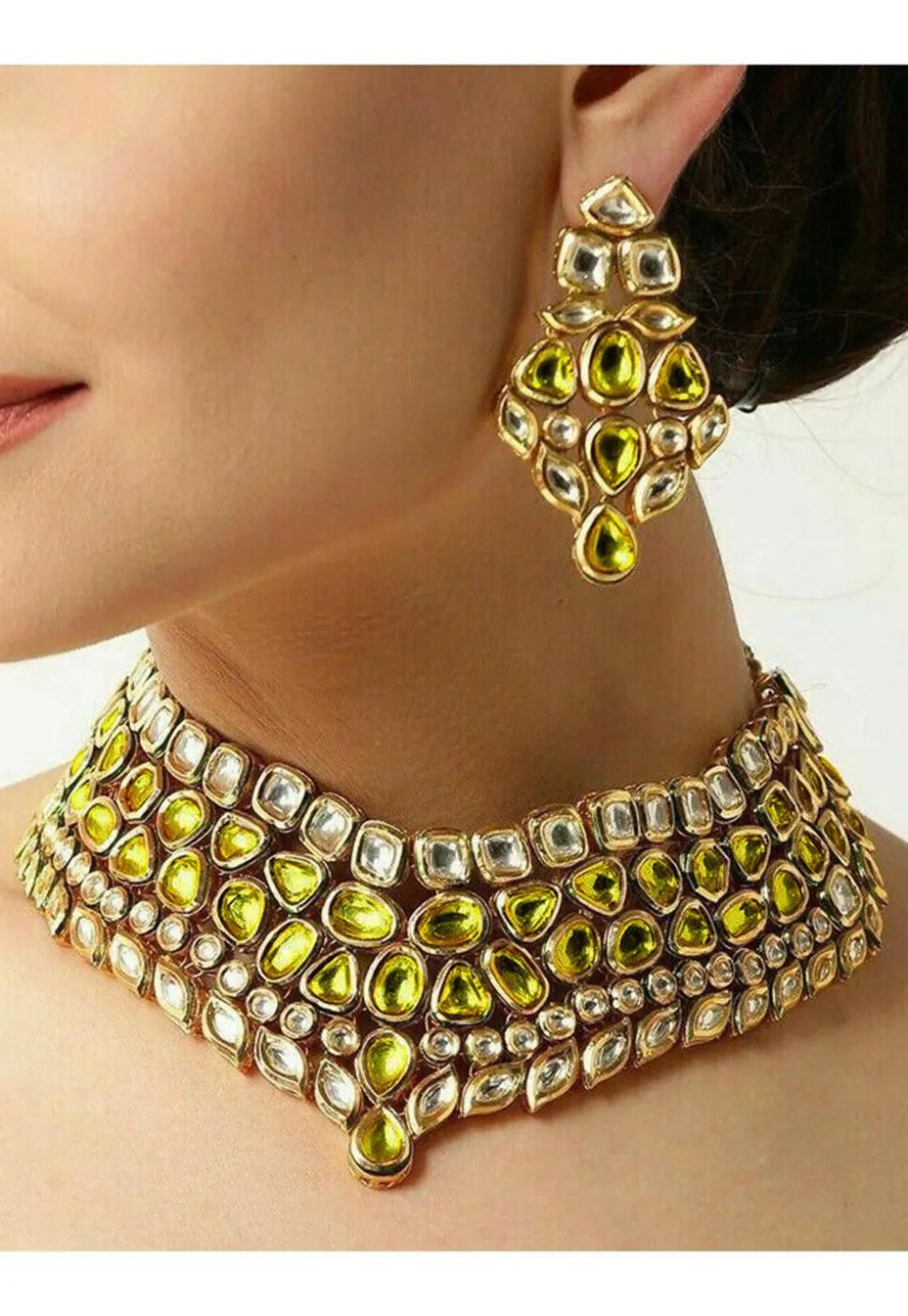 Stone Studded Choker Necklace Set