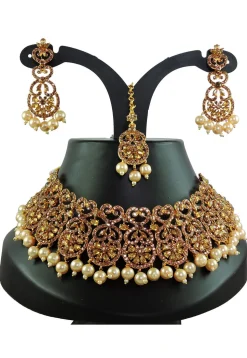 Stone Studded Choker Necklace Set