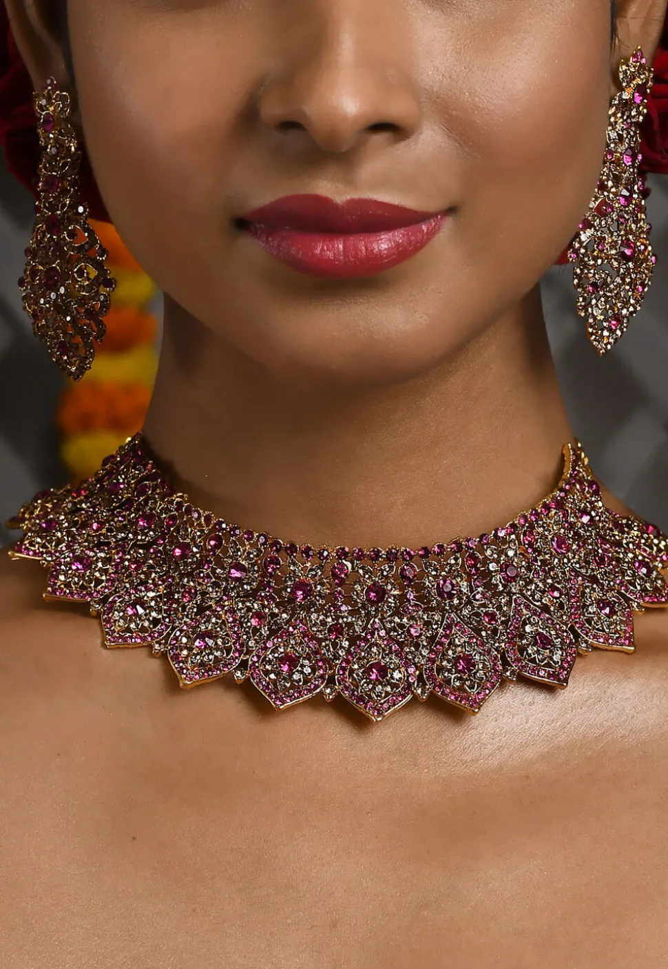 Stone Studded Choker Necklace Set