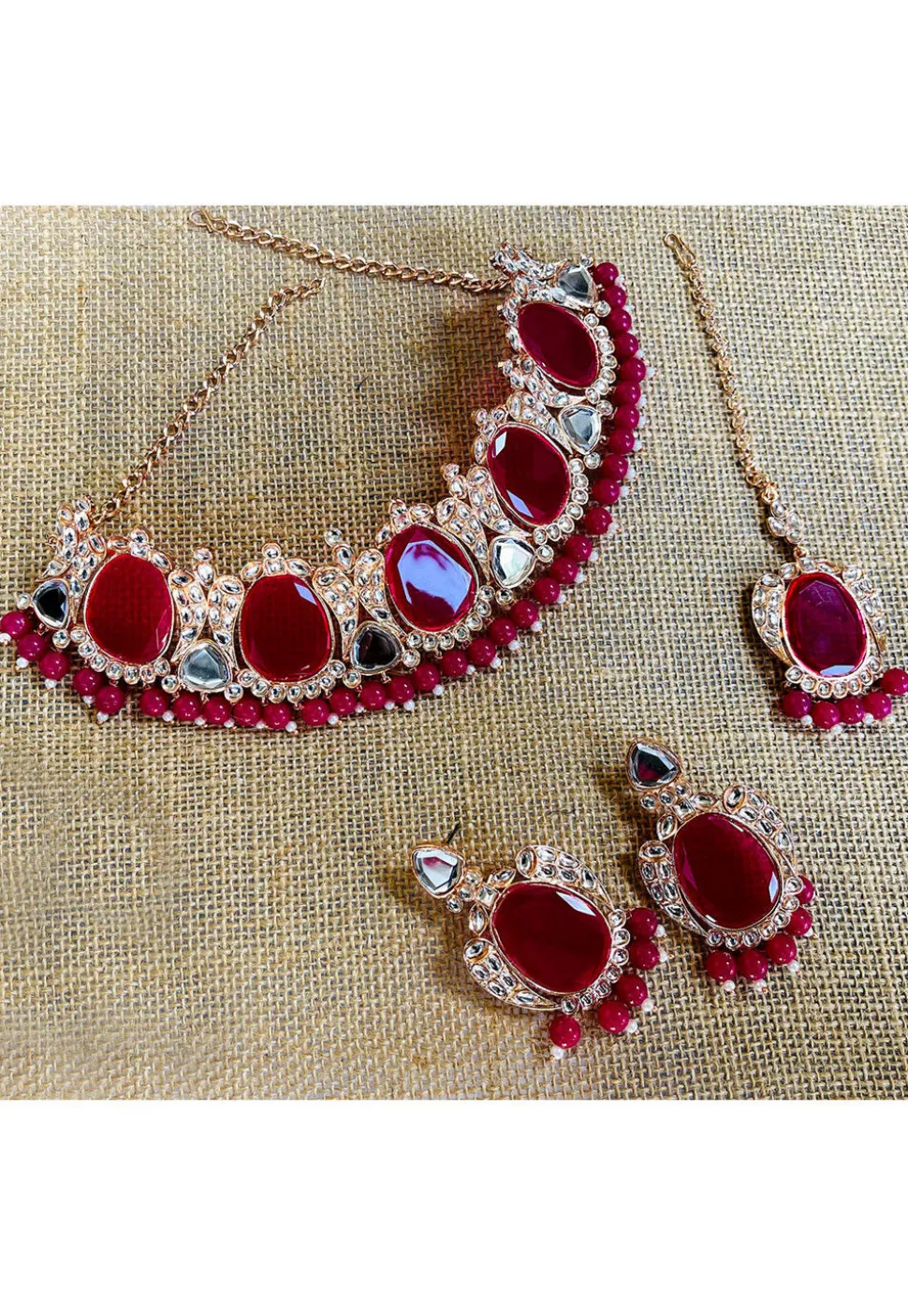 Stone Studded Choker Necklace Set