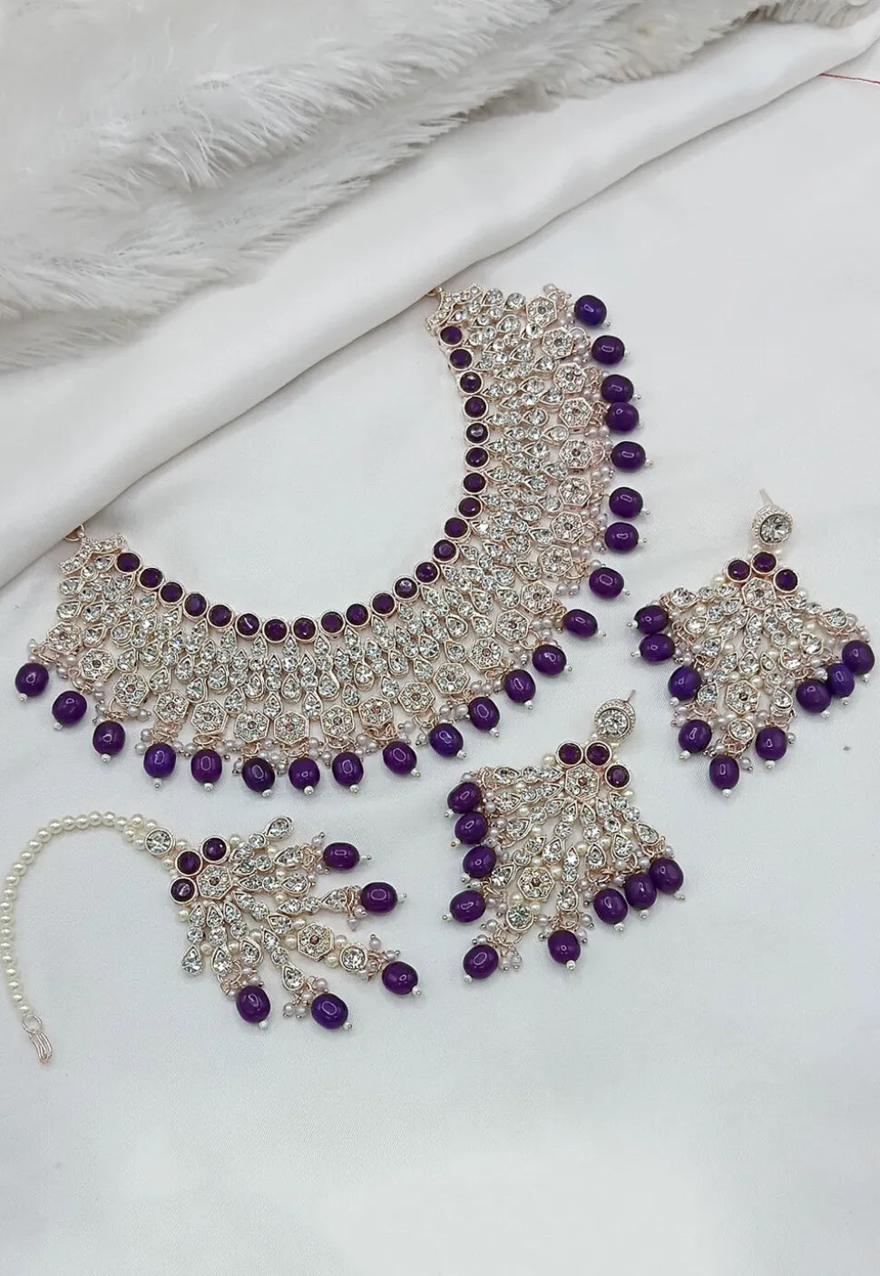 Stone Studded Choker Necklace Set