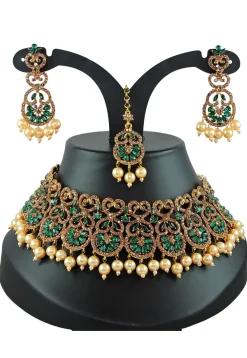 Stone Studded Choker Necklace Set