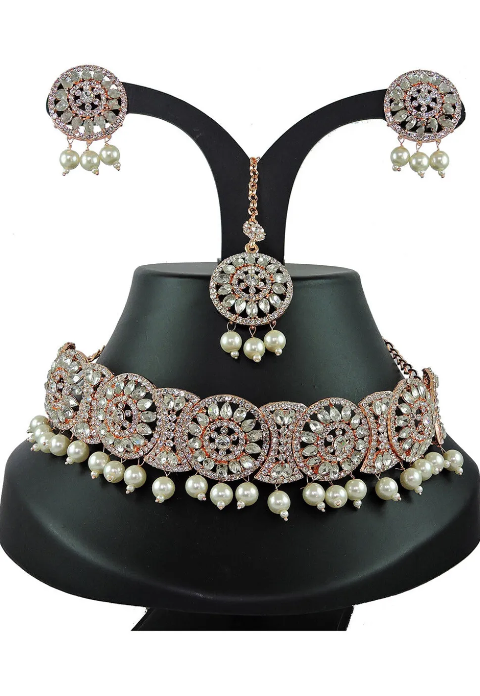 Stone Studded Choker Necklace Set