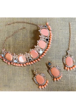 Stone Studded Choker Necklace Set