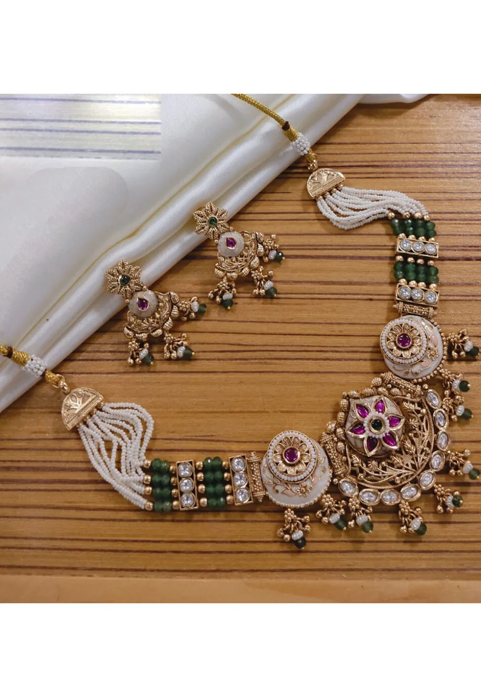 Stone Studded Choker Necklace Set