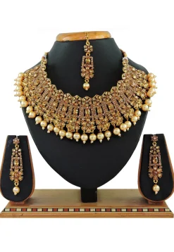 Stone Studded Choker Necklace Set