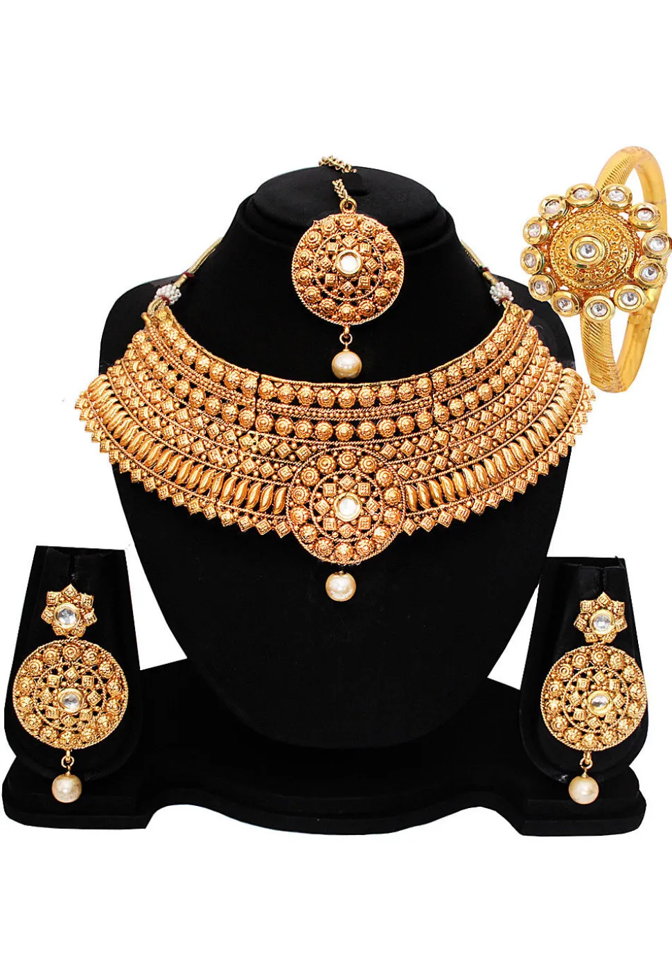 Stone Studded Choker Necklace Set