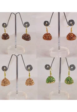 Stone Studded Combo Jhumka Style Earrings