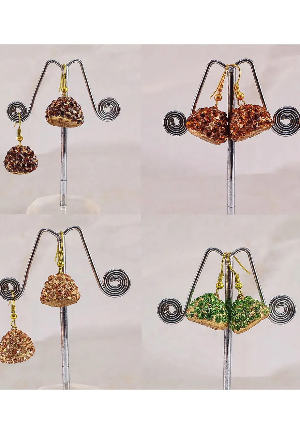 Stone Studded Combo Jhumka Style Earrings