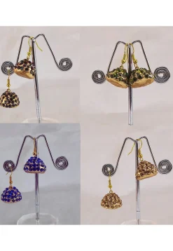 Stone Studded Combo Jhumka Style Earrings