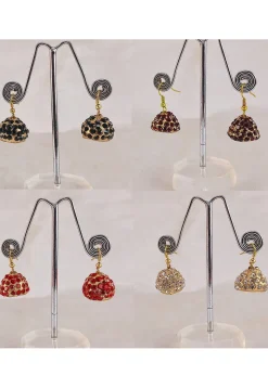 Stone Studded Combo Jhumka Style Earrings