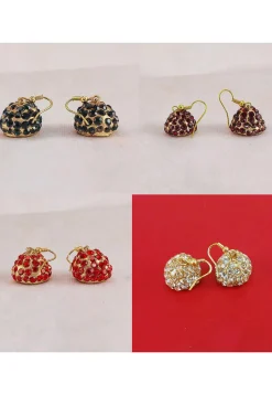 Stone Studded Combo Jhumka Style Earrings