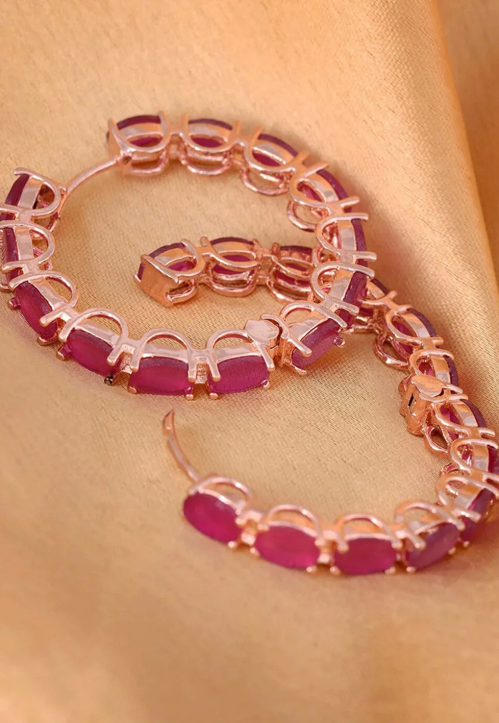 Stone Studded Hoop Earrings