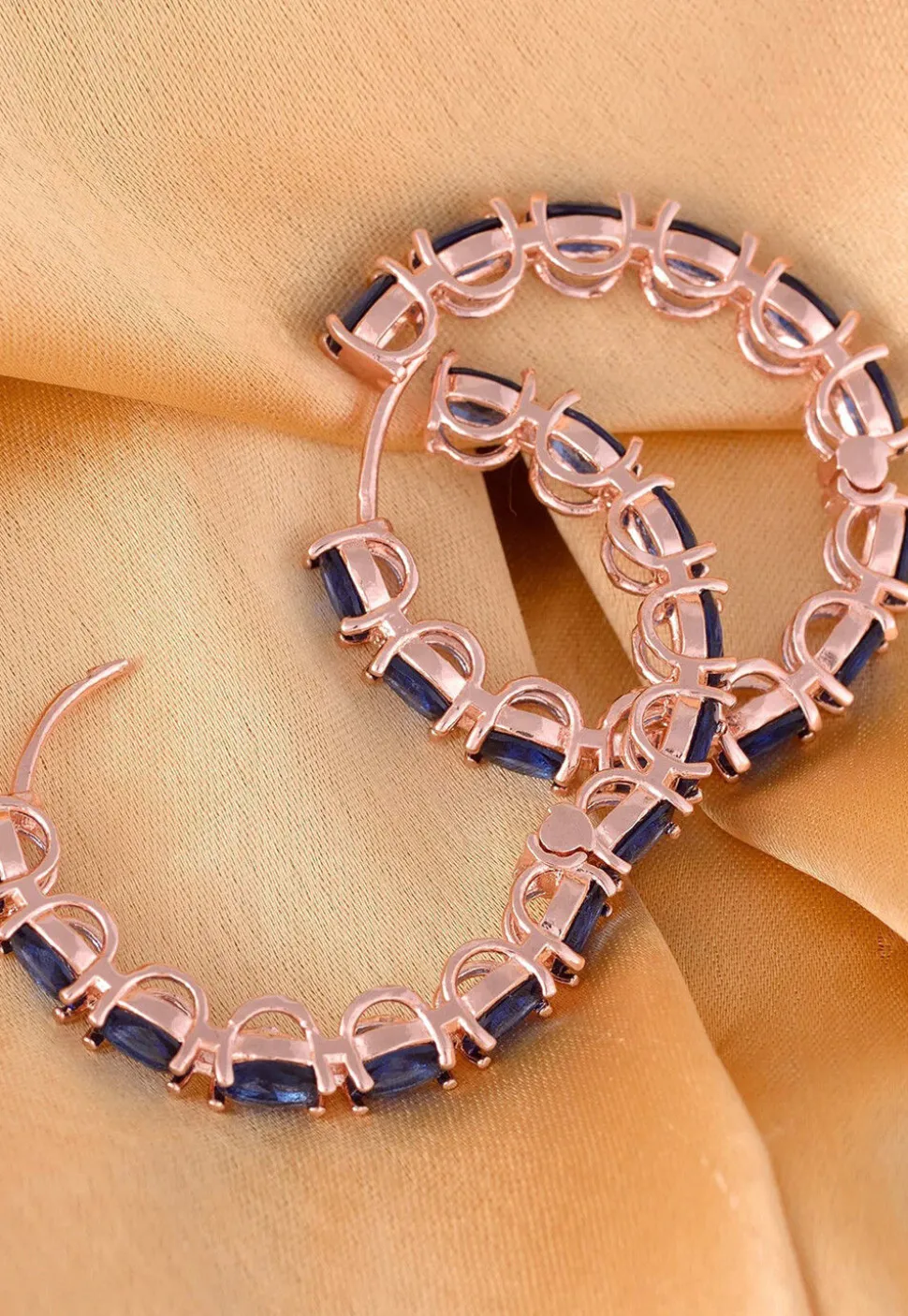 Stone Studded Hoop Earrings