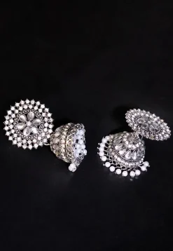 Stone Studded Jhumka Style Earrings