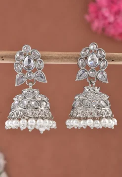 Stone Studded Jhumka Style Earrings