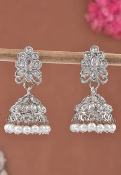Stone Studded Jhumka Style Earrings