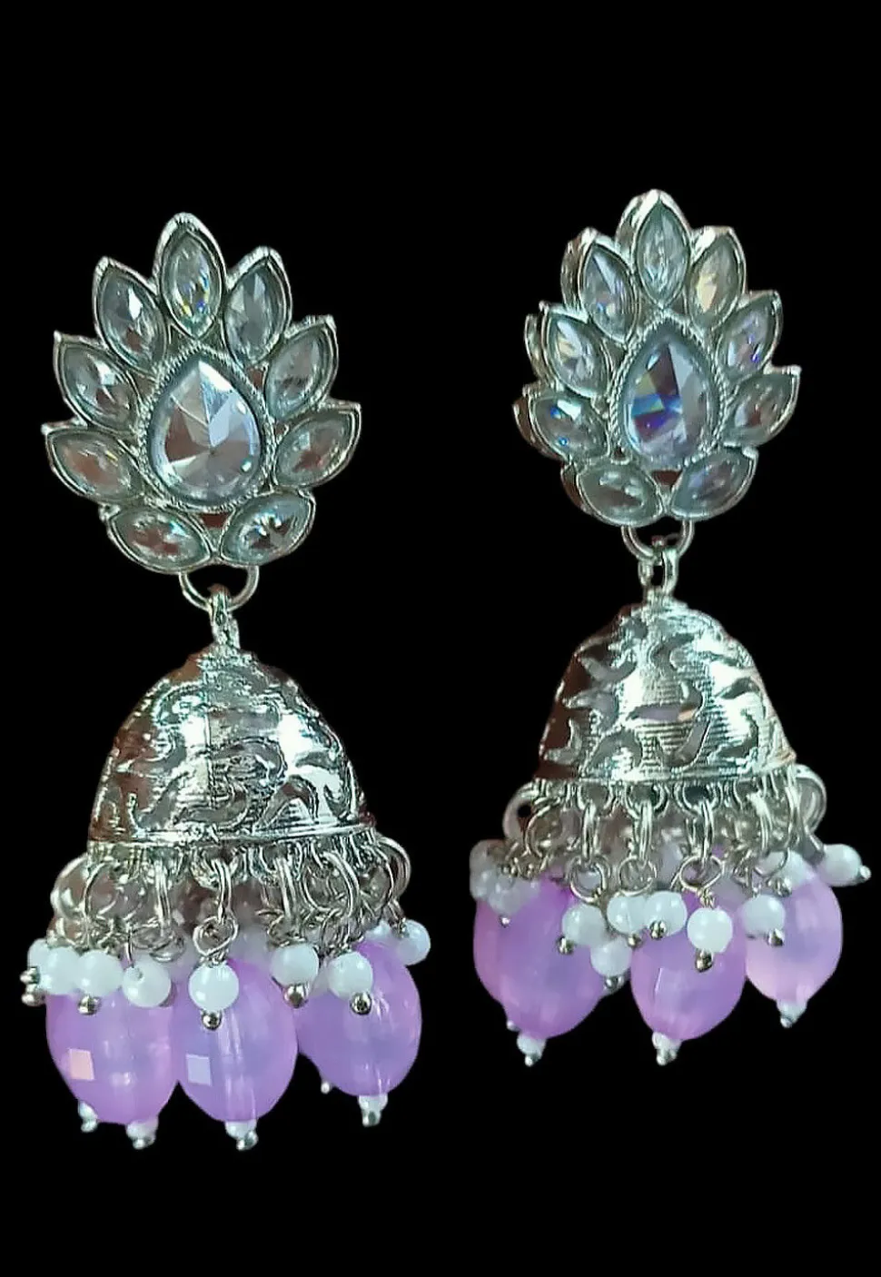 Stone Studded Jhumka Style Earrings