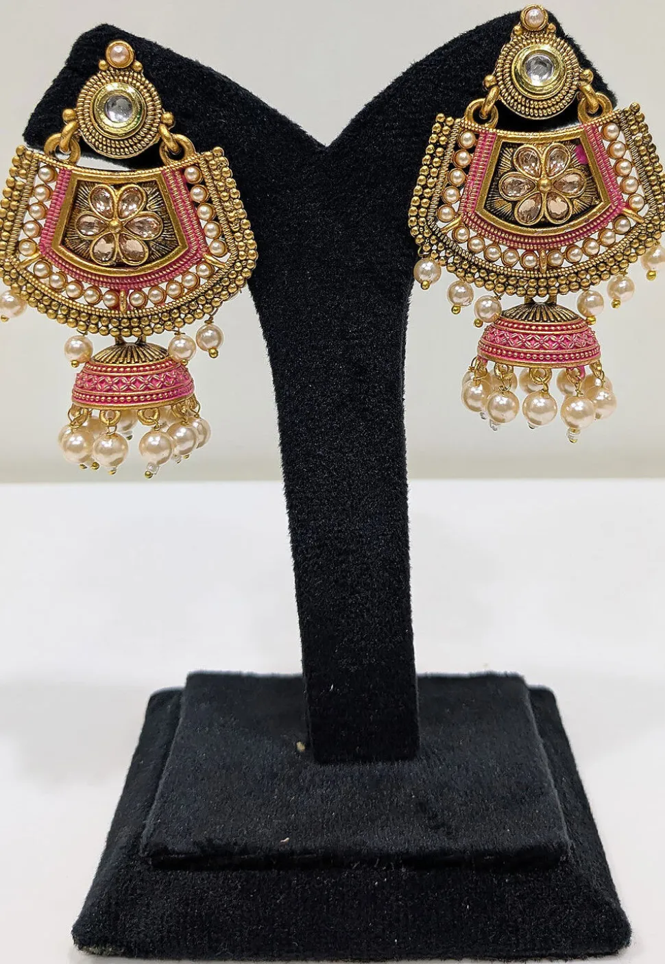 Stone Studded Jhumka Style Earrings