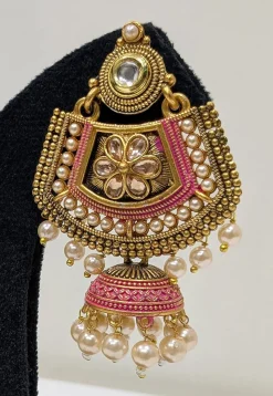 Stone Studded Jhumka Style Earrings